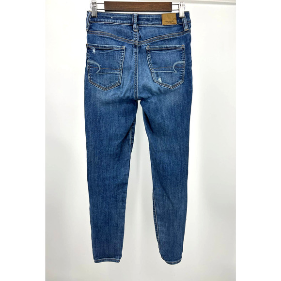 American Eagle Outfitters Super Stretch Distressed Jeans Women's Size 2 Short - Picture 2 of 8